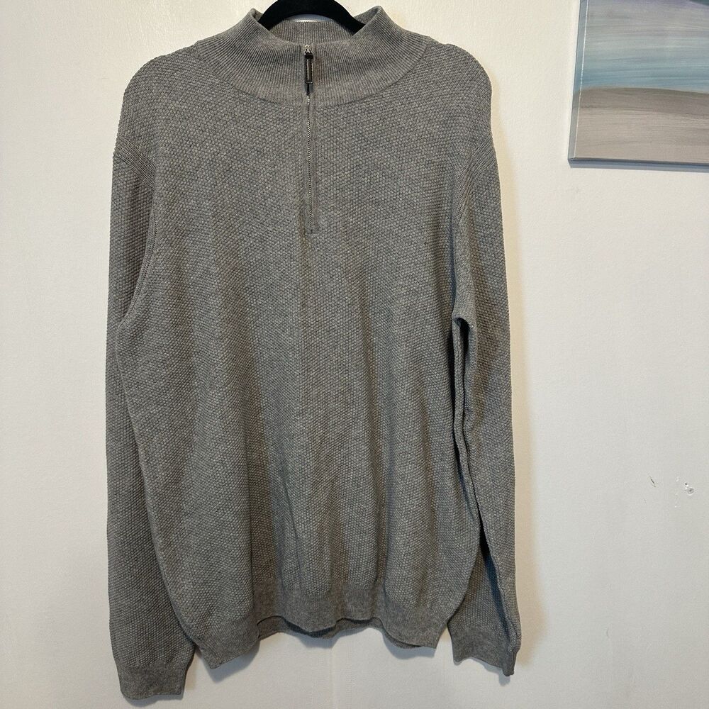 Hagen Carmel Sweater Men’s XL Gray 1/2 Zip Pullover